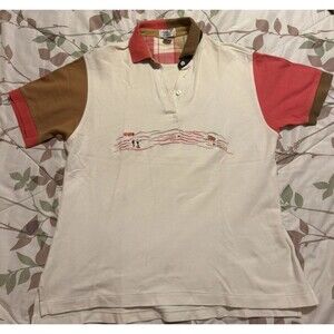Vintage La Mode Embroidered Polo Shirt USA Abstract Golf Large